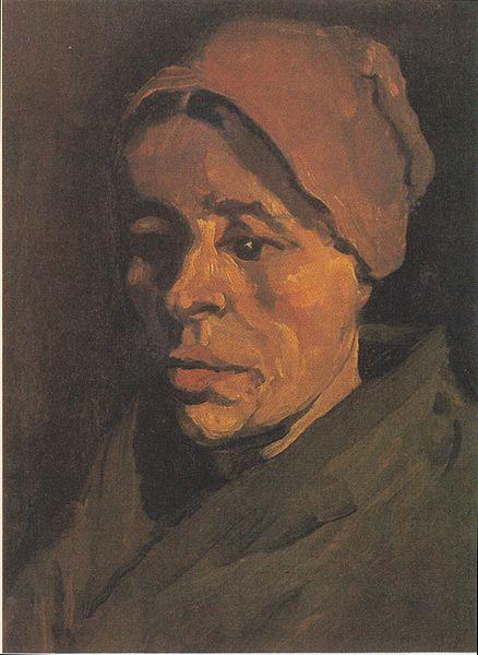 Vincent Van Gogh Head of a Peasant Woman with a brownish hood oil painting image